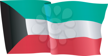 vector illustration of national flag of Kuwait