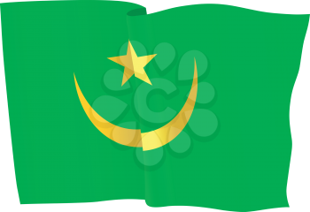 vector illustration of national flag of Mauritania