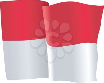 vector illustration of national flag of Monaco