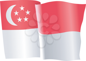 vector illustration of national flag of Singapore