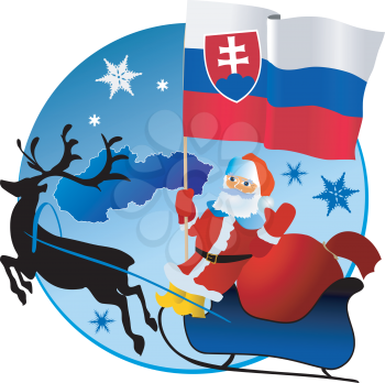 Santa Claus with flag of Slovakia