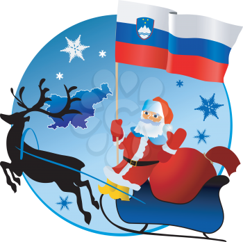 Santa Claus with flag of Slovenia