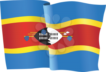 vector illustration of national flag of Swaziland