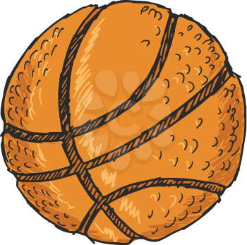 sketch, doodle, hand drawn illustration of basketball ball