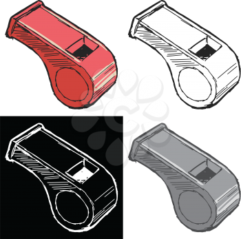 Editable vector illustrations in variations, whistle