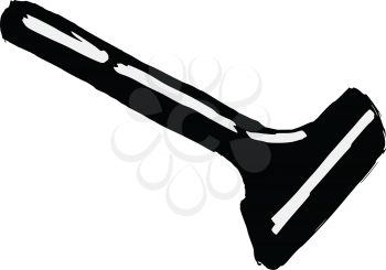 black silhouette of safety razor