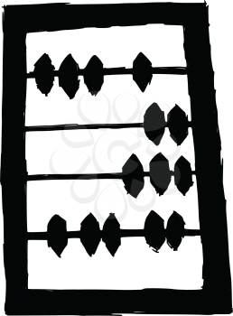 black silhouette of abacus