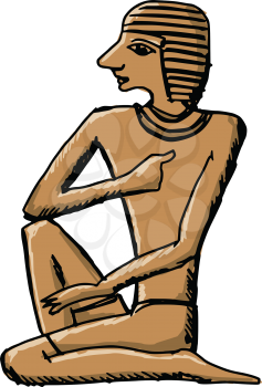 sketch, cartoon illustration of hieroglyph of ancient Egypt