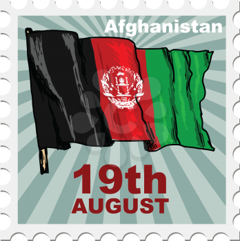 post stamp of national day of Afghanistan