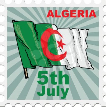 post stamp of national day of Algeria