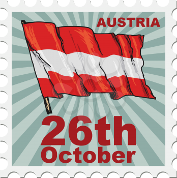post stamp of national day of Austria