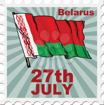 post stamp of national day of Belarus