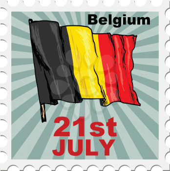 post stamp of national day of Belgium