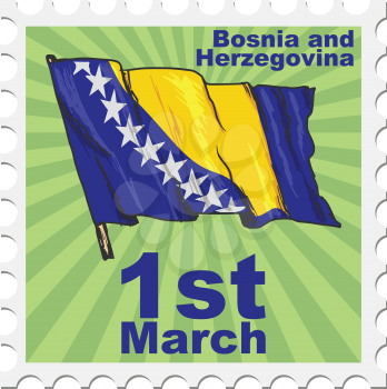 post stamp of national day of Bosnia and Herzegovina