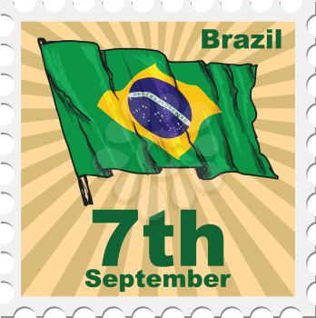 post stamp of national day of Brazil