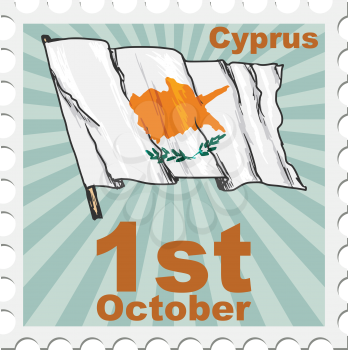 post stamp of national day of Cyprus