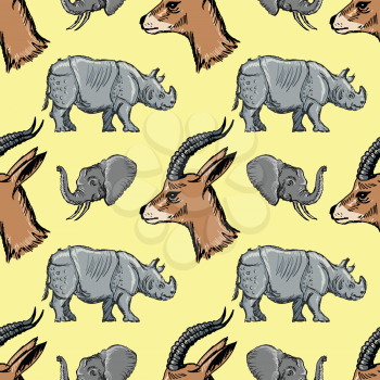 sample of seamless background with African animals