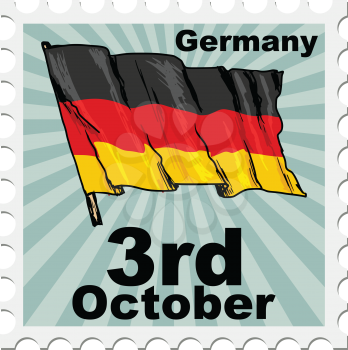 post stamp of national day of Germany