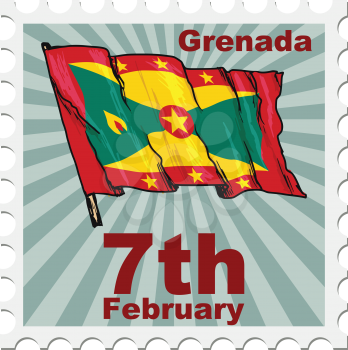post stamp of national day of Grenada