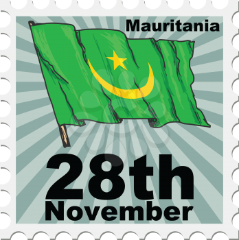 post stamp of national day of Mauritania