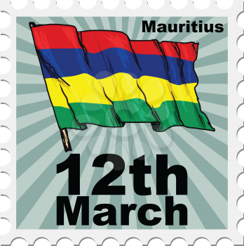 post stamp of national day of Mauritius