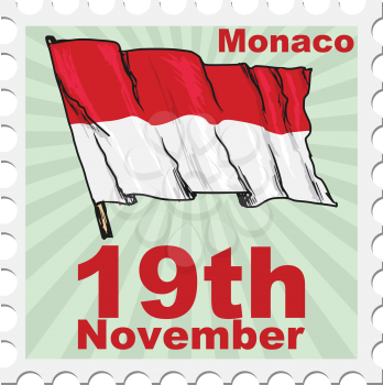post stamp of national day of Monaco
