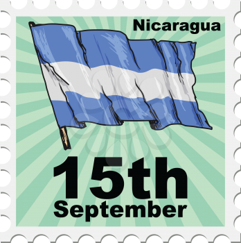 post stamp of national day of Nicaragua