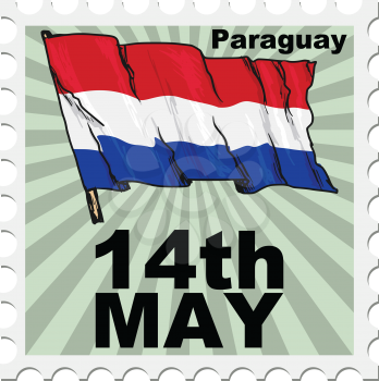 post stamp of national day of Paraguay