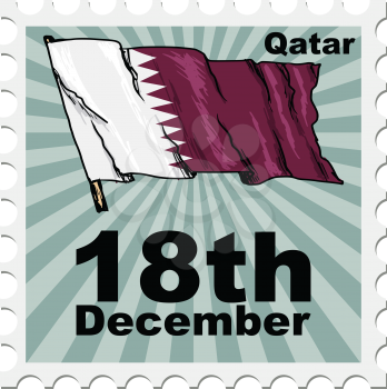 post stamp of national day of Qatar