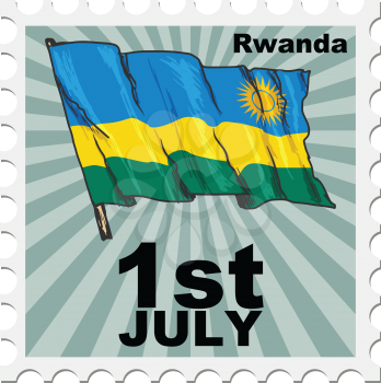 post stamp of national day of Rwanda