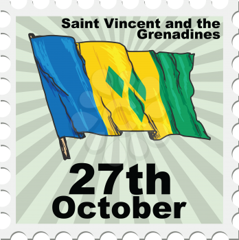 post stamp of national day of Saint Vincent and the Grenadines