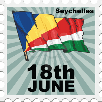 post stamp of national day of Seychelles