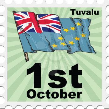 post stamp of national day of Tuvalu