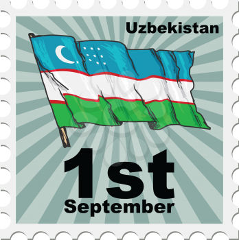 post stamp of national day of Uzbekistan