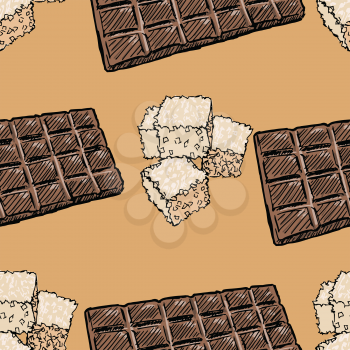 sample of seamless background with chocolate and sugar