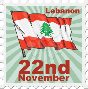 post stamp of national day of Lebanon