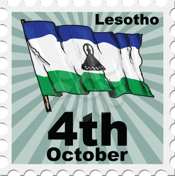 post stamp of national day of Lesotho