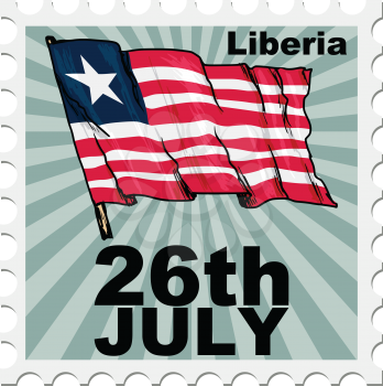 post stamp of national day of Liberia