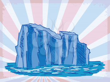 vintage, grunge background with iceberg