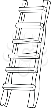 outline illustration of ladder, working equipment