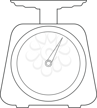 outline illustration of scales, domestic tool