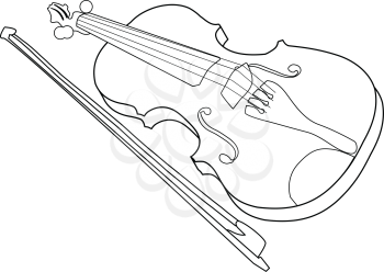 outline illustration of violin, musical instrument