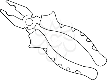 outline illustration of pliers, tool for fix