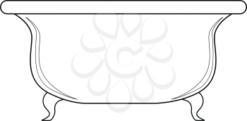 outline illustration of bath, side view