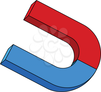 vector illustration of magnet, object of physics