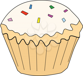 vector illustration of cupcake, tasty, sweet food