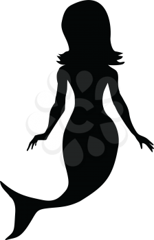 silhouette of mermaid