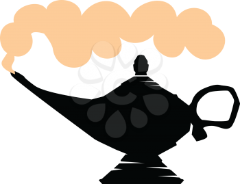 silhouette of lamp of Aladdin