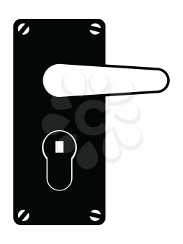 silhouette of door lock, motive of security