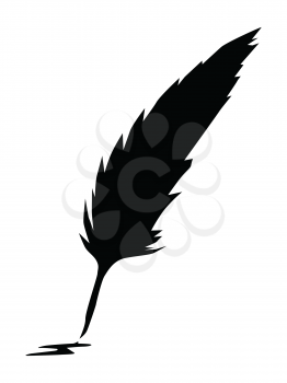 silhouette of writing feather, historic motive